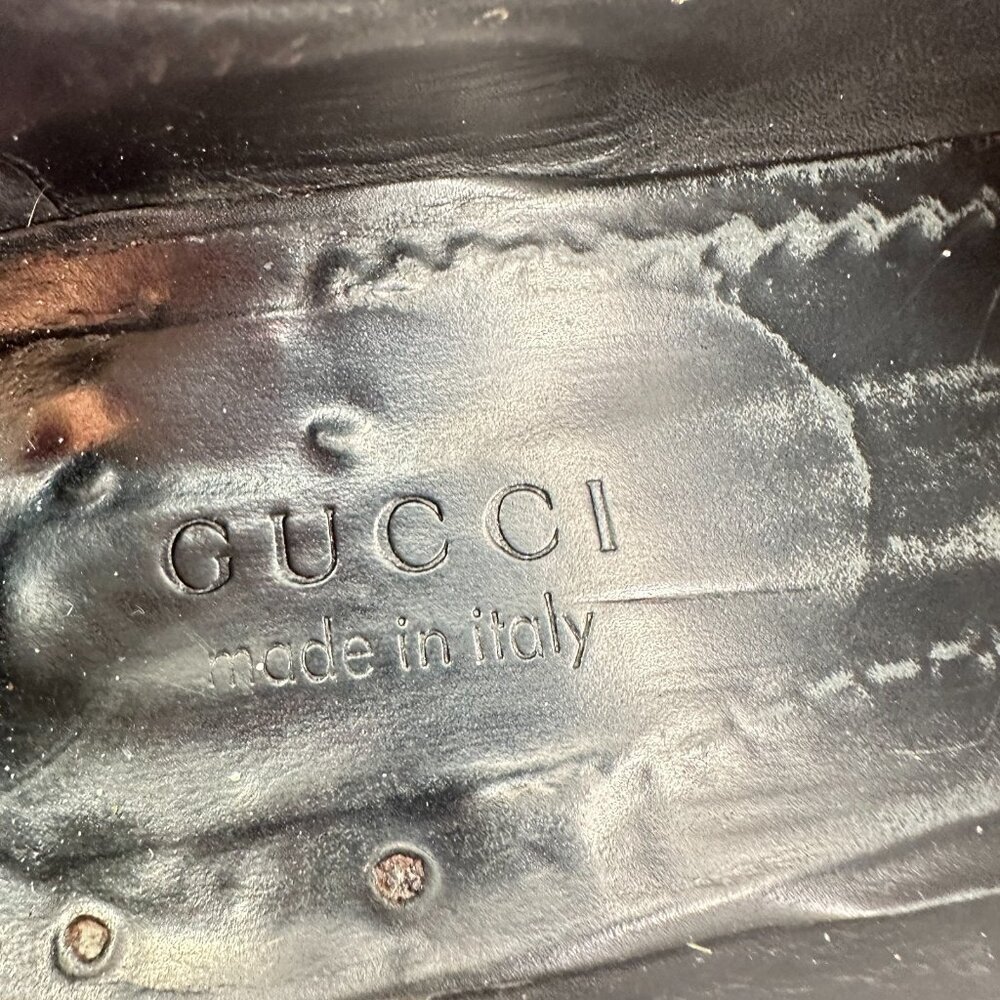 Gucci Men Size UK 8.5D US 9 Black Leather Pull On Penny Loafer Dress Shoes - Picture 11 of 12